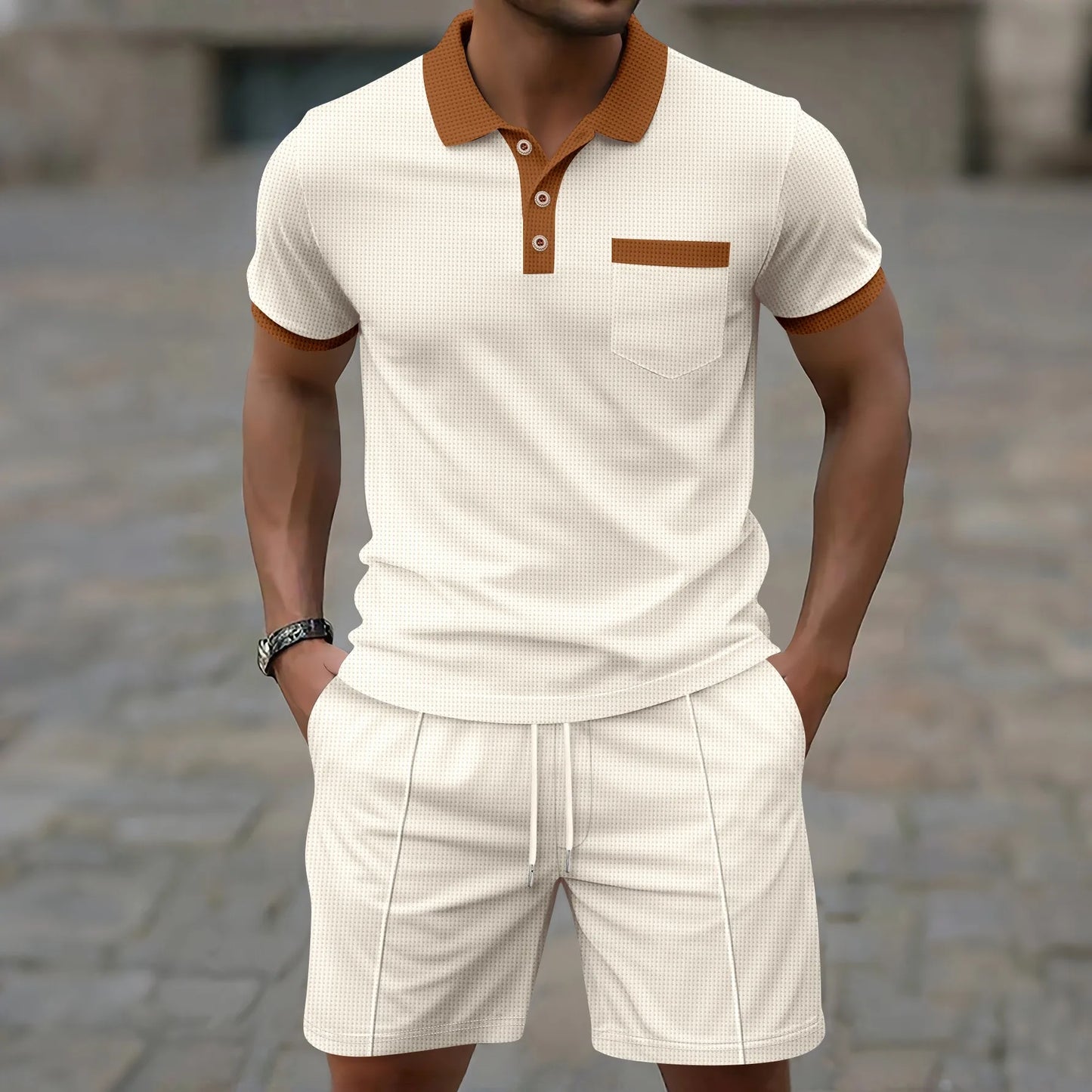 Ryland | Contrast Trim Polo Shorts Set