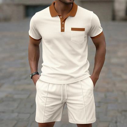 Ryland | Contrast Trim Polo Shorts Set
