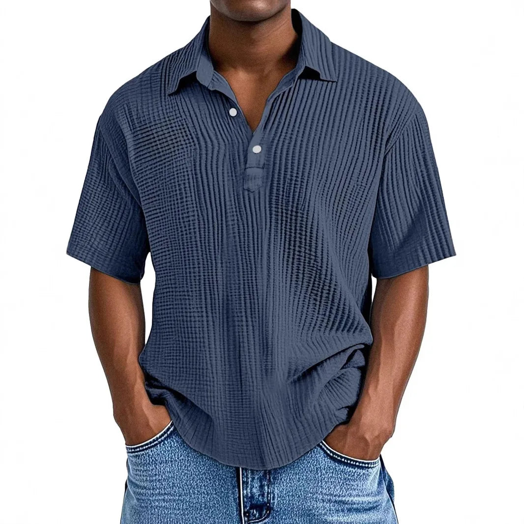 Fletcher | Textured Polo Collar Shirt