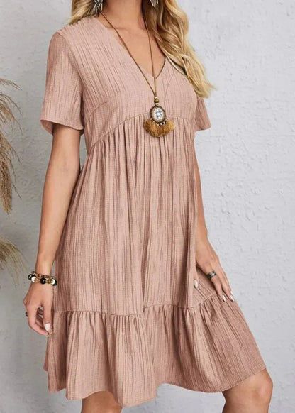 Fiorenza | Textured Babydoll Mini Dress