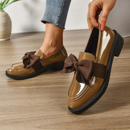 Demelza | Classic Bow Low Heel Loafers