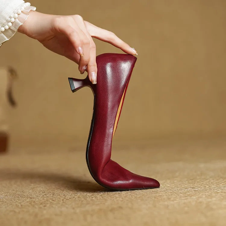 Adalyn | Elegant Pointed Toe Kitten Heels