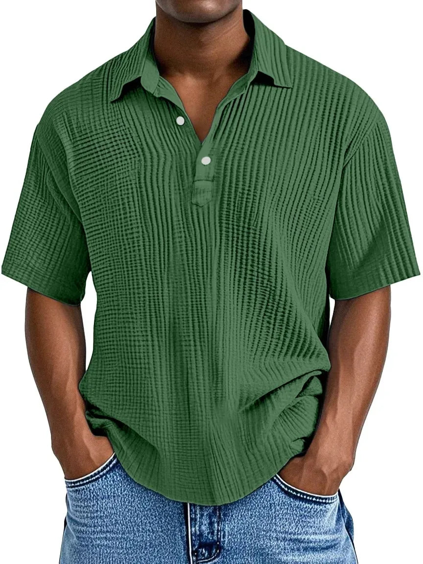 Fletcher | Textured Polo Collar Shirt