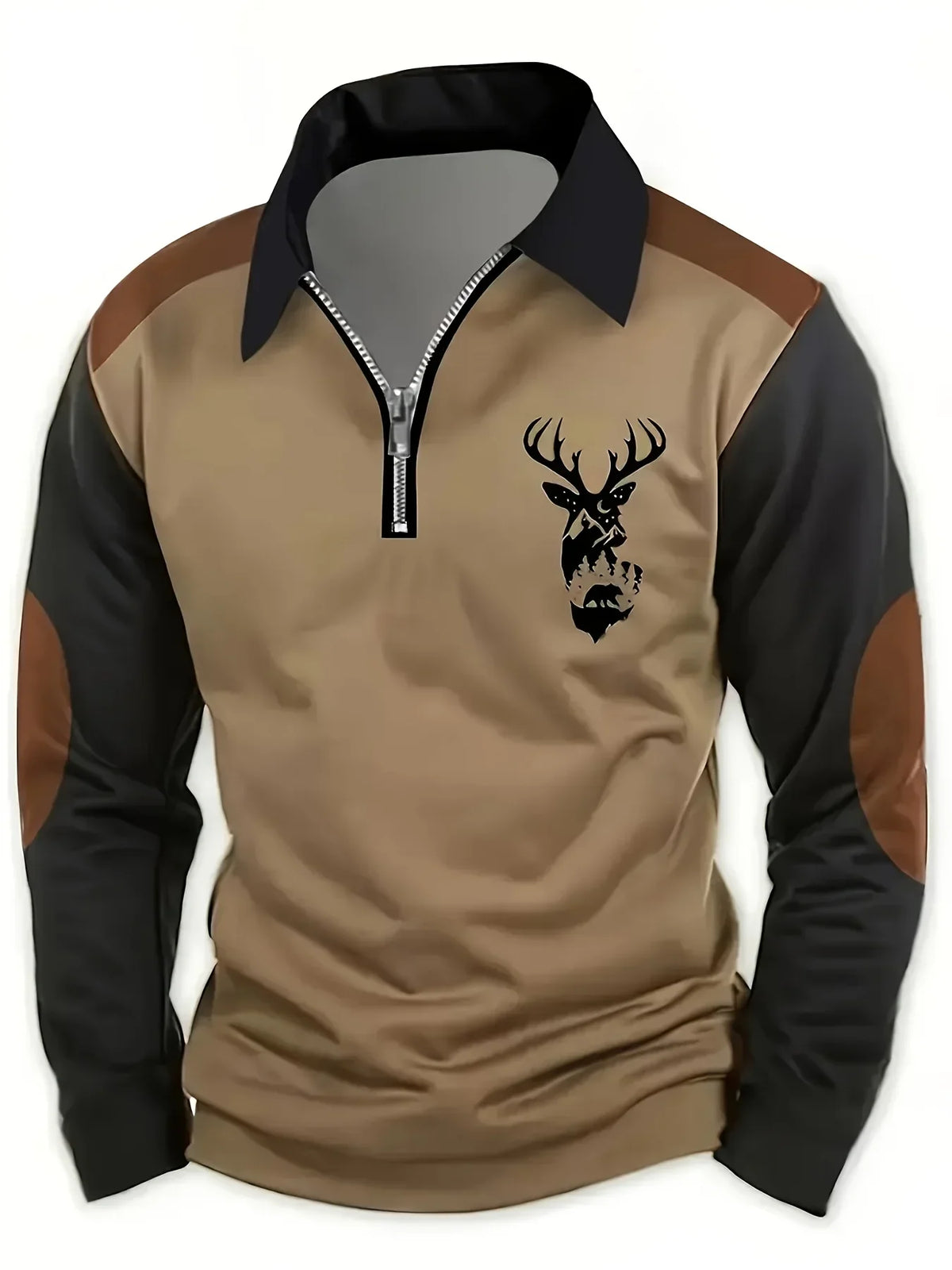 Caulder | Deer Graphic Quarter Zip Pullover