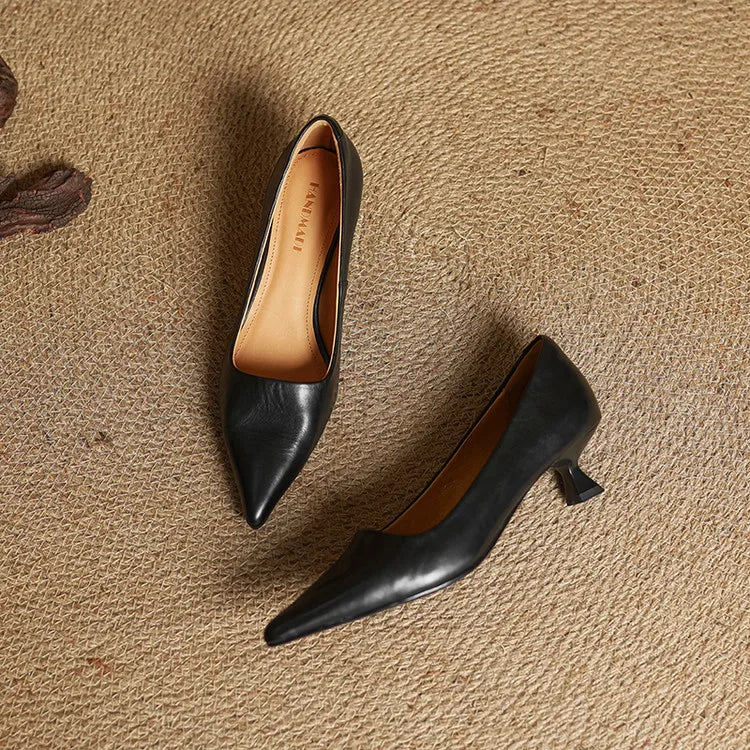 Adalyn | Elegant Pointed Toe Kitten Heels