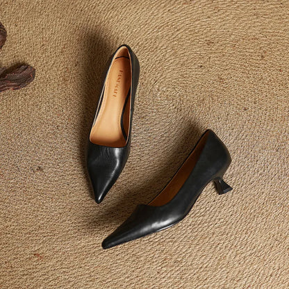 Adalyn | Elegant Pointed Toe Kitten Heels