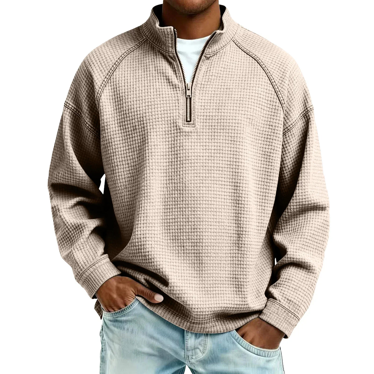 Dexter | Textured Half Zip Sweater