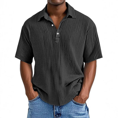 Fletcher | Textured Polo Collar Shirt