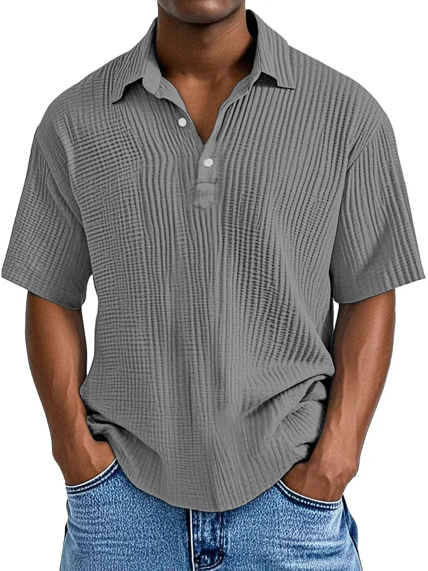 Fletcher | Textured Polo Collar Shirt
