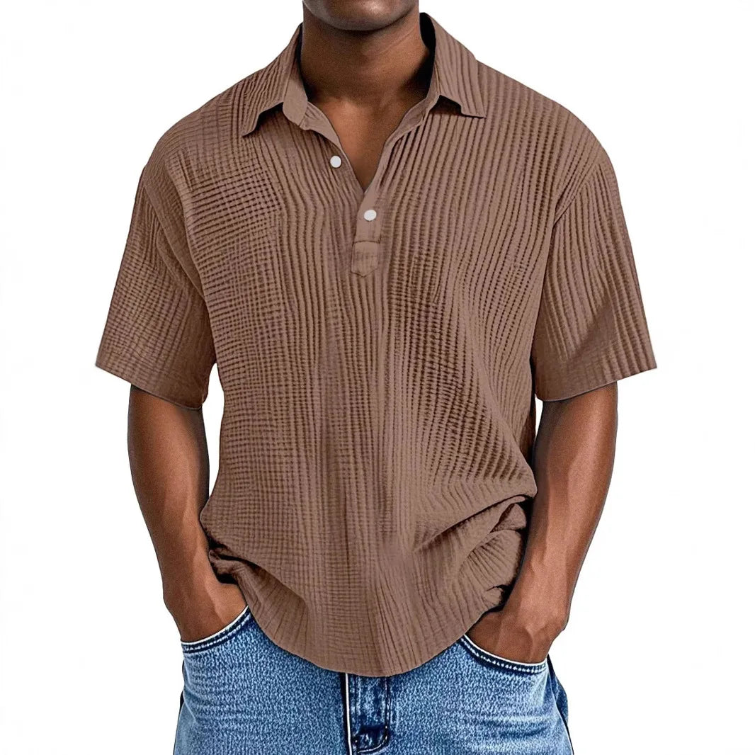 Fletcher | Textured Polo Collar Shirt