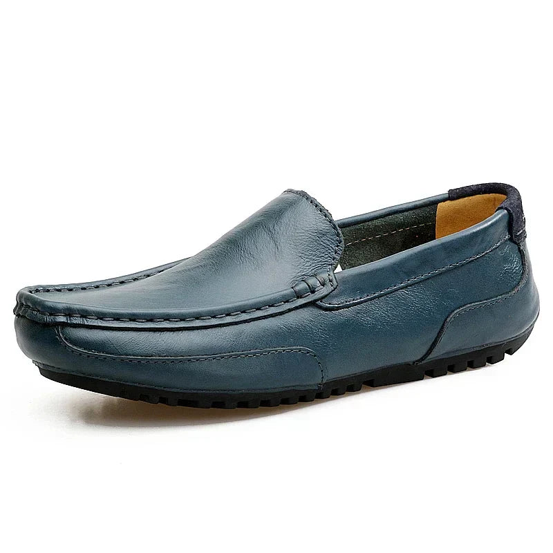 Garrick | Perforated Leather Slip On Loafers