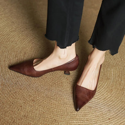 Adalyn | Elegant Pointed Toe Kitten Heels