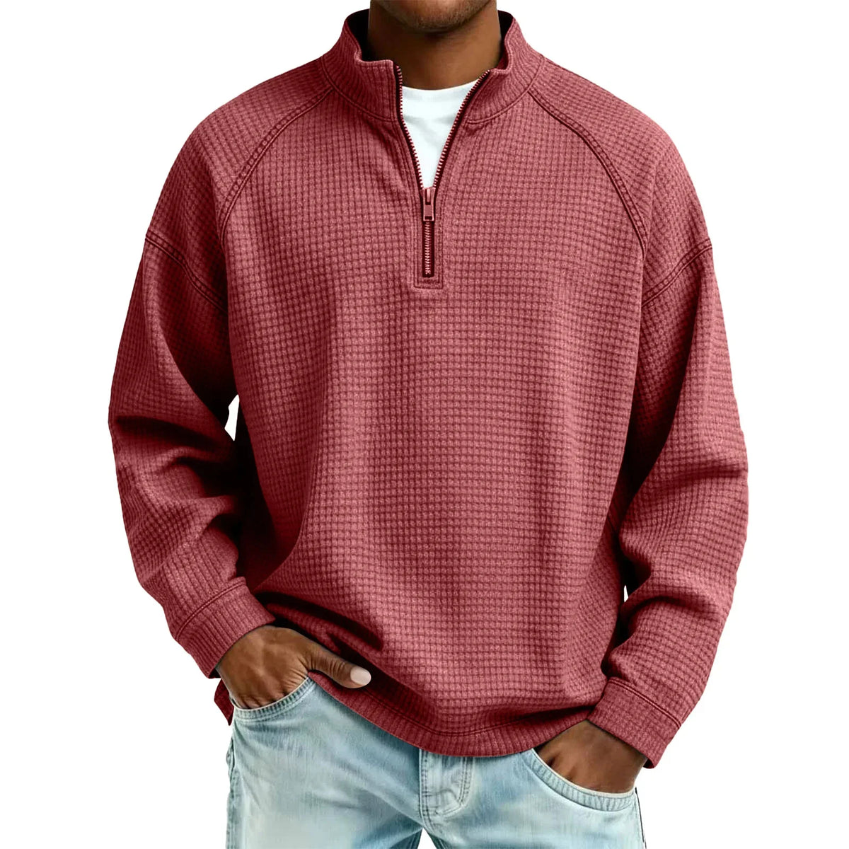 Dexter | Textured Half Zip Sweater