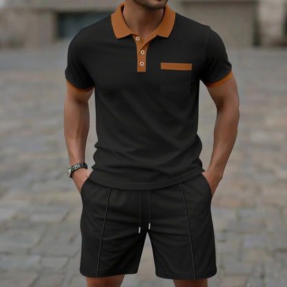 Ryland | Contrast Trim Polo Shorts Set
