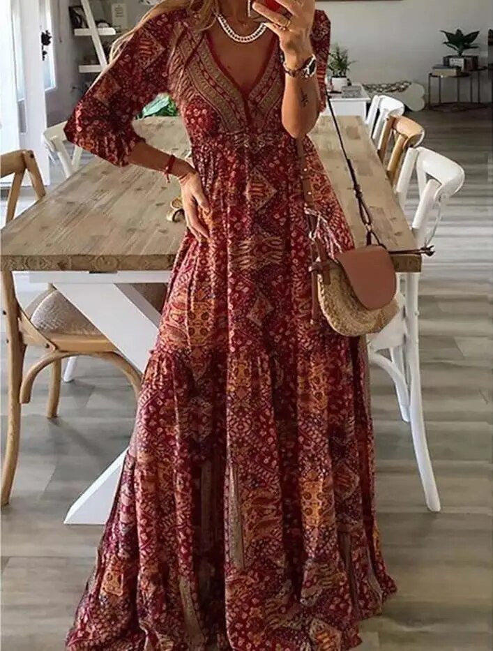 Briarose | Ethnic Print Empire Waist Dress