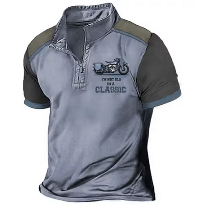Tavrex | Vintage Zip Neck Graphic T Shirt