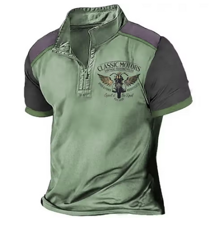Tavrex | Vintage Zip Neck Graphic T Shirt