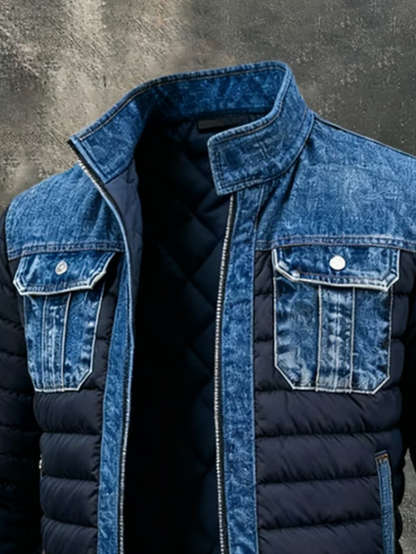 Fendrel | Denim Panel Quilted Puffer Jacket