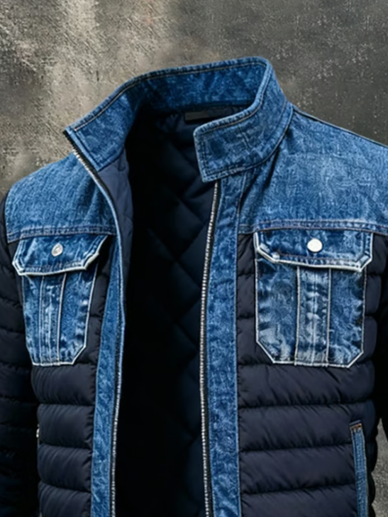 Dexton | Denim Panel Puffer Jacket