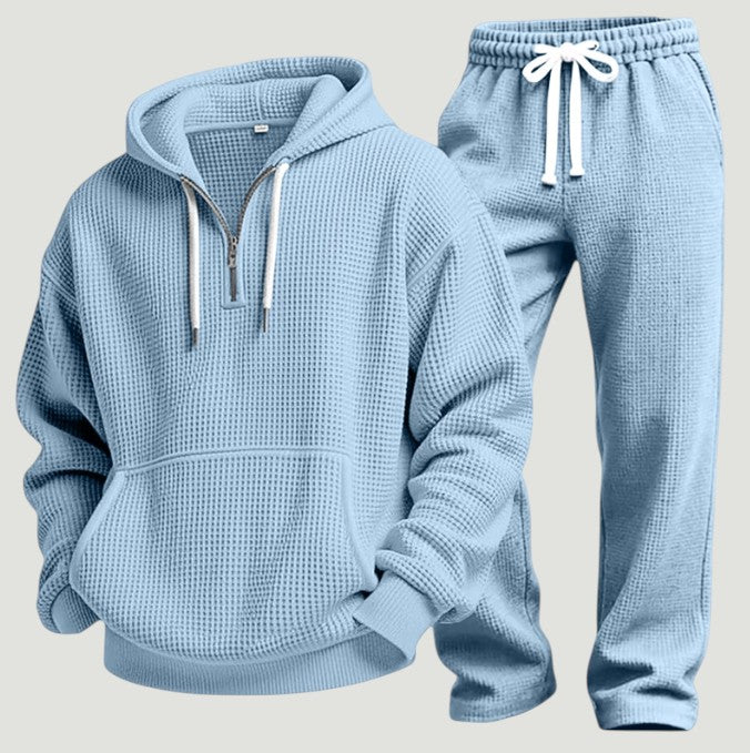 Xavion | Waffle Knit Hoodie and Jogger Set