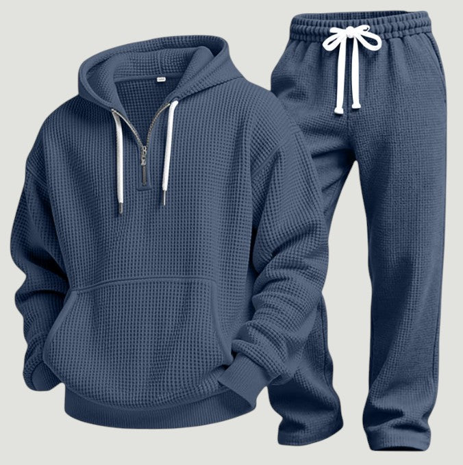 Xavion | Waffle Knit Hoodie and Jogger Set