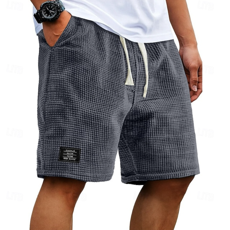 Quillon | Waffle Knit Drawstring Shorts