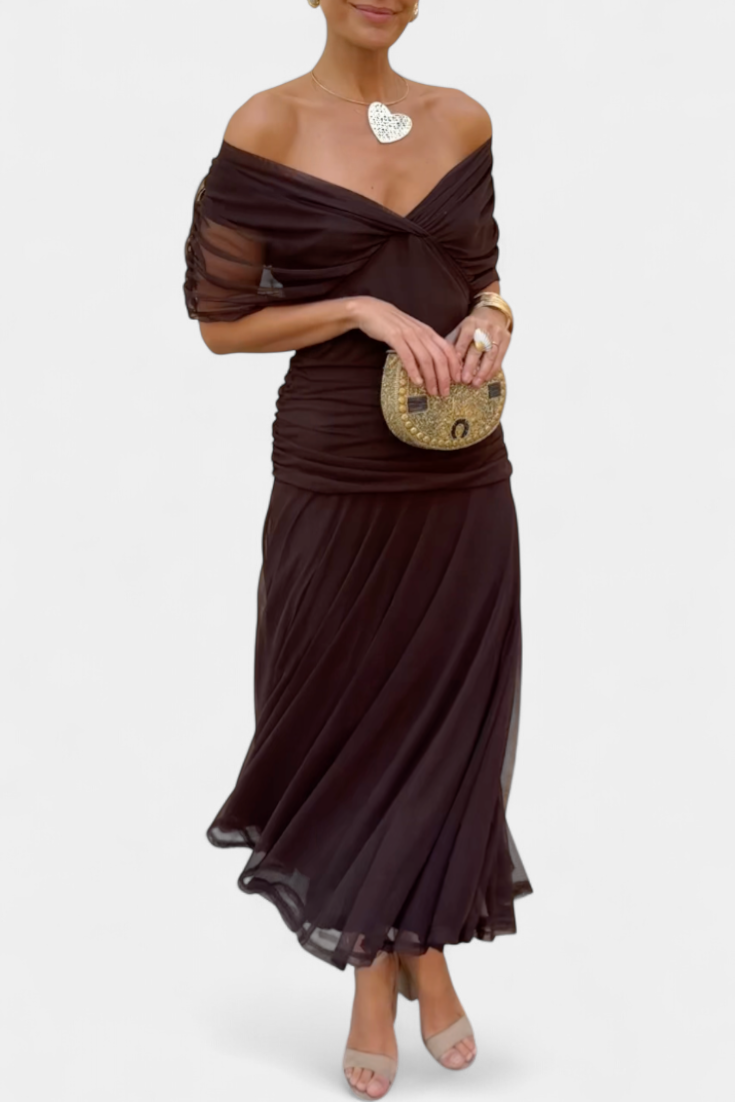 Mirevanna | Twist Front Printed Evening Dress