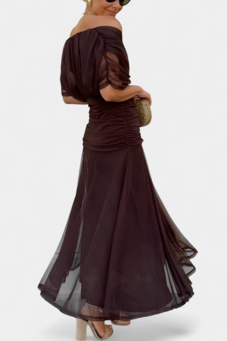 Mirevanna | Twist Front Printed Evening Dress