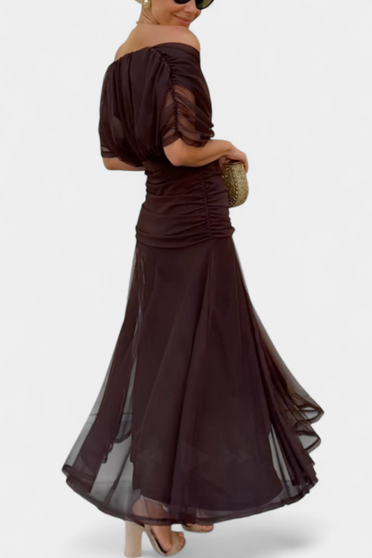 Mirevanna | Twist Front Printed Evening Dress