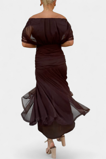 Mirevanna | Twist Front Printed Evening Dress