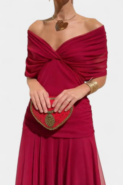 Mirevanna | Twist Front Printed Evening Dress