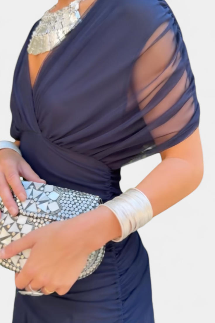 Mirevanna | Twist Front Printed Evening Dress