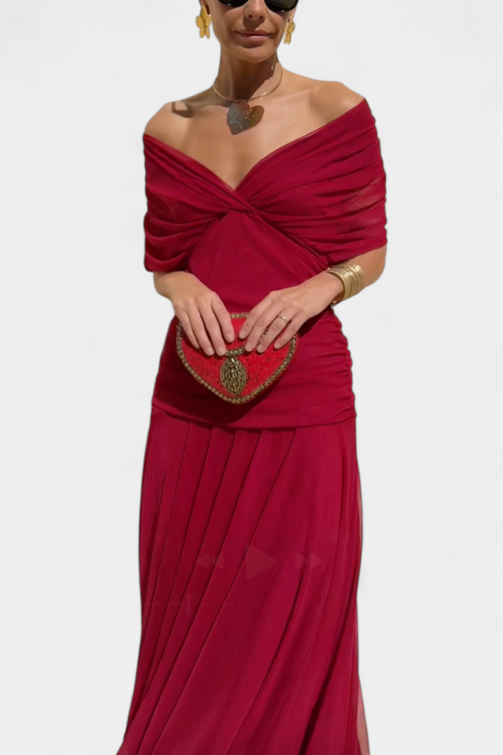 Mirevanna | Twist Front Printed Evening Dress