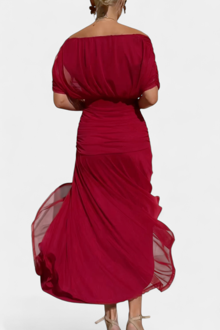 Mirevanna | Twist Front Printed Evening Dress