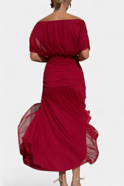 Mirevanna | Twist Front Printed Evening Dress