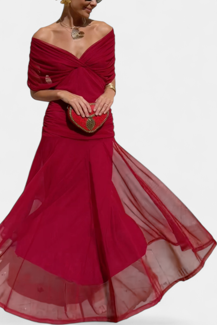 Mirevanna | Twist Front Printed Evening Dress