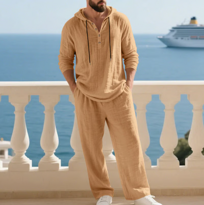 Aldrin | Linen Hooded Lounge Set