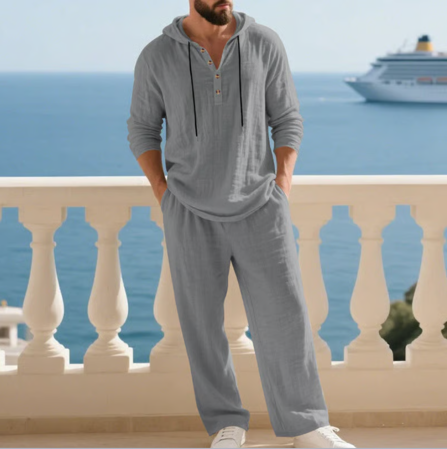 Aldrin | Linen Hooded Lounge Set