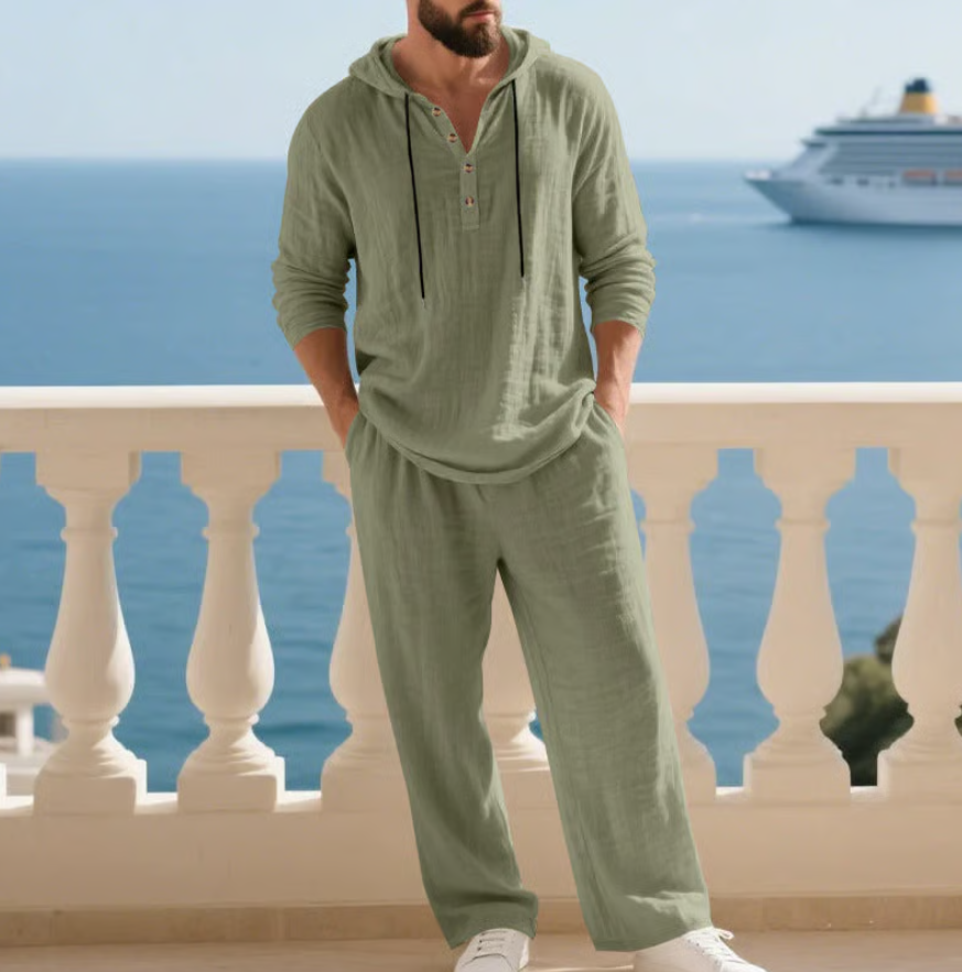 Aldrin | Linen Hooded Lounge Set