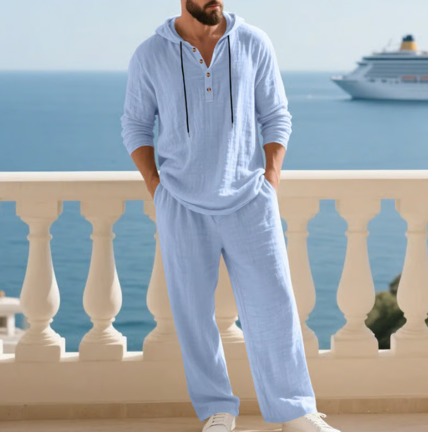 Aldrin | Linen Hooded Lounge Set