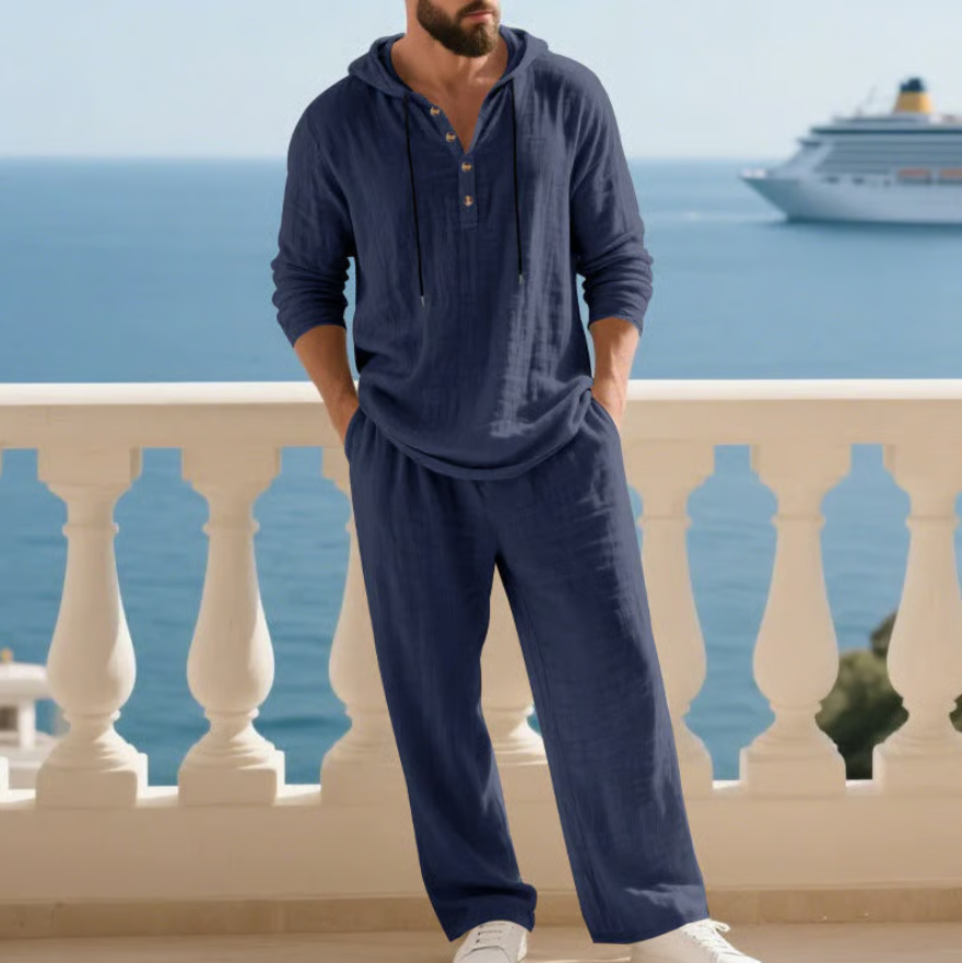 Aldrin | Linen Hooded Lounge Set