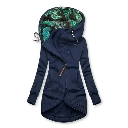 Fianna | Floral Lined Hooded Longline Jacket