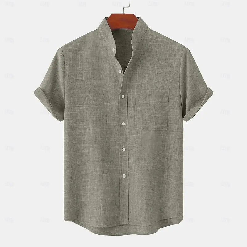 Graham | Short Sleeve Mandarin Collar Shirt