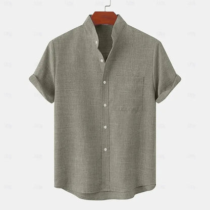 Graham | Short Sleeve Mandarin Collar Shirt