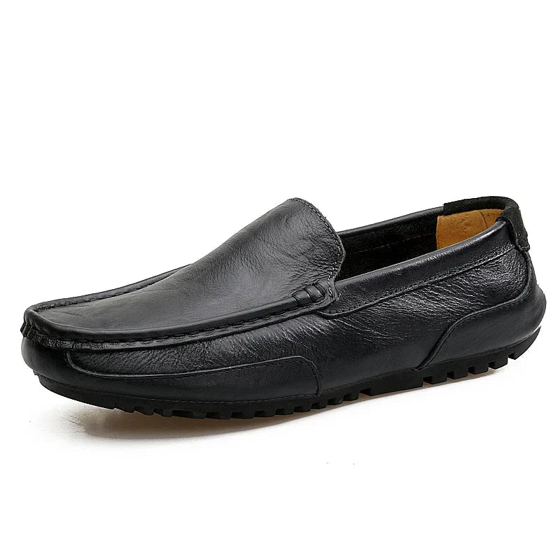 Garrick | Perforated Leather Slip On Loafers