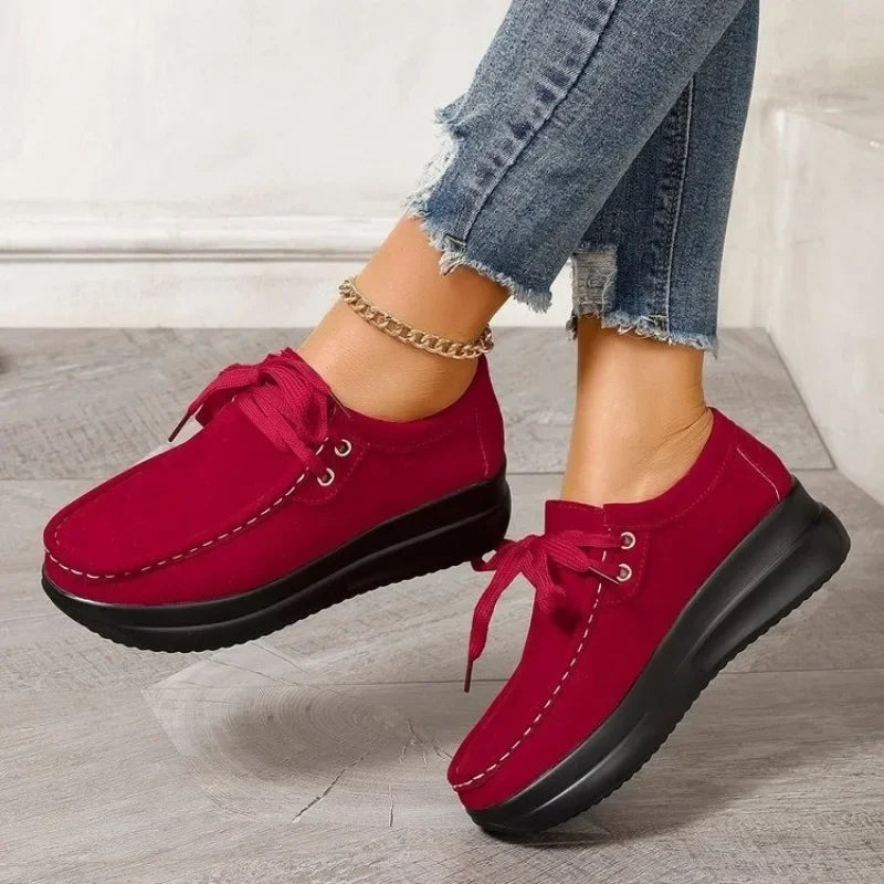 Jovella | Lace Up Comfort Loafers