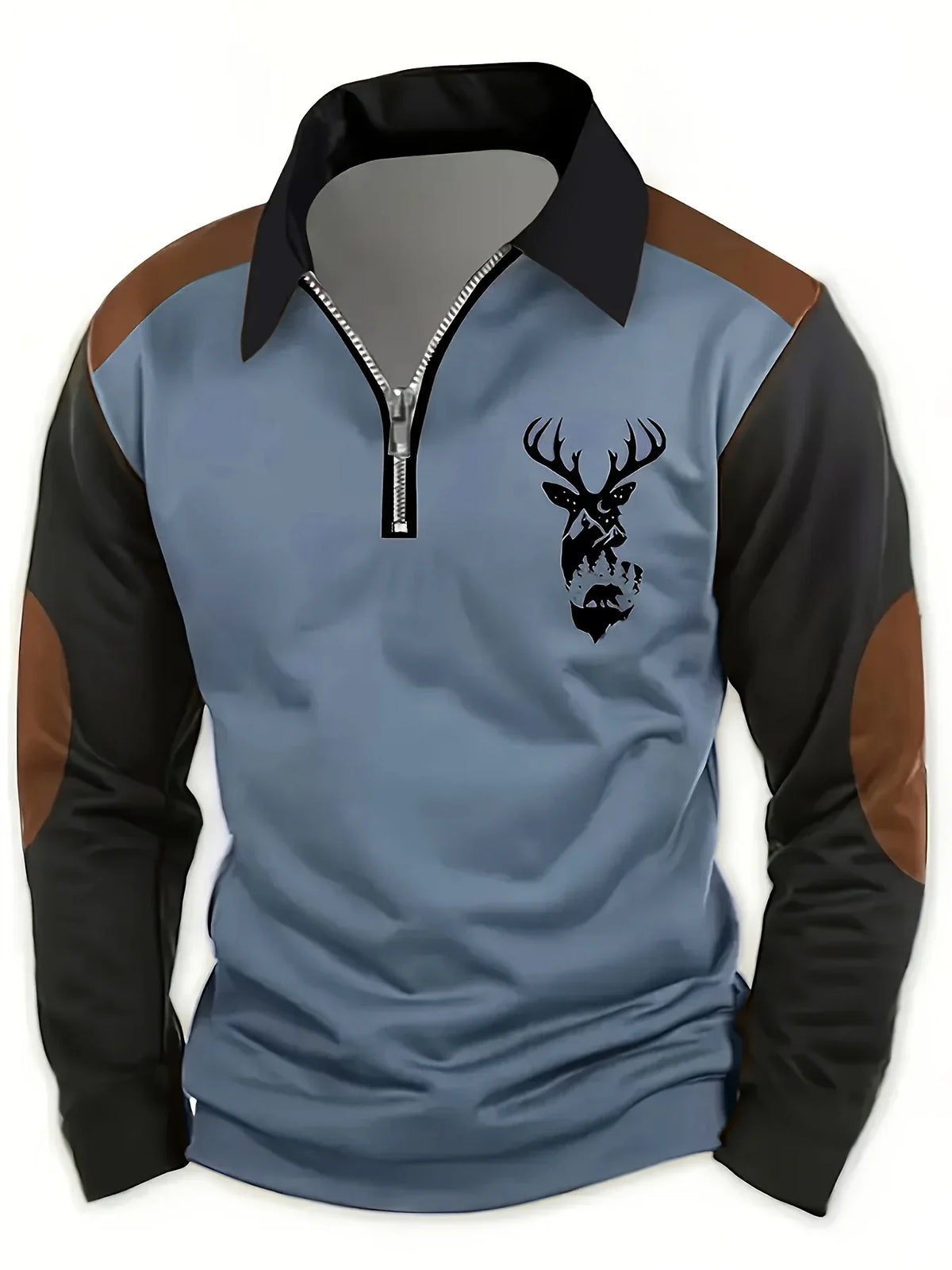 Caulder | Deer Graphic Quarter Zip Pullover