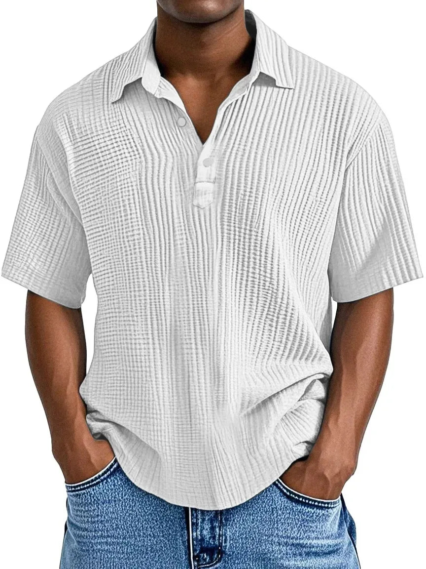 Fletcher | Textured Polo Collar Shirt