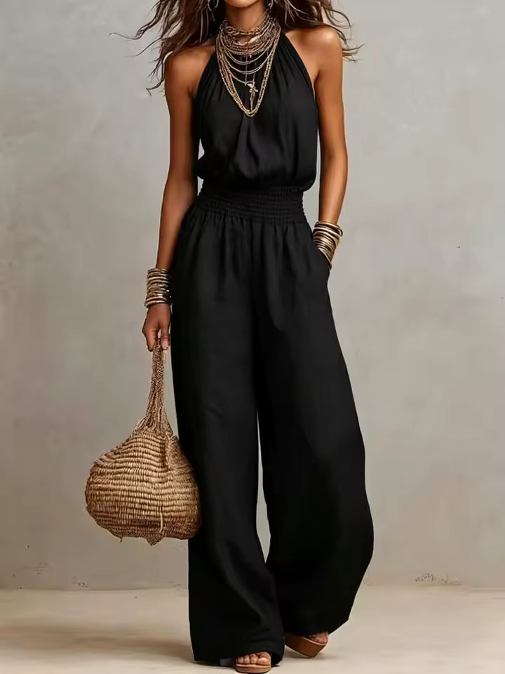 Brisea | Relaxed Linen Blend Jumpsuit
