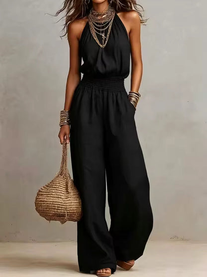 Brisea | Relaxed Linen Blend Jumpsuit